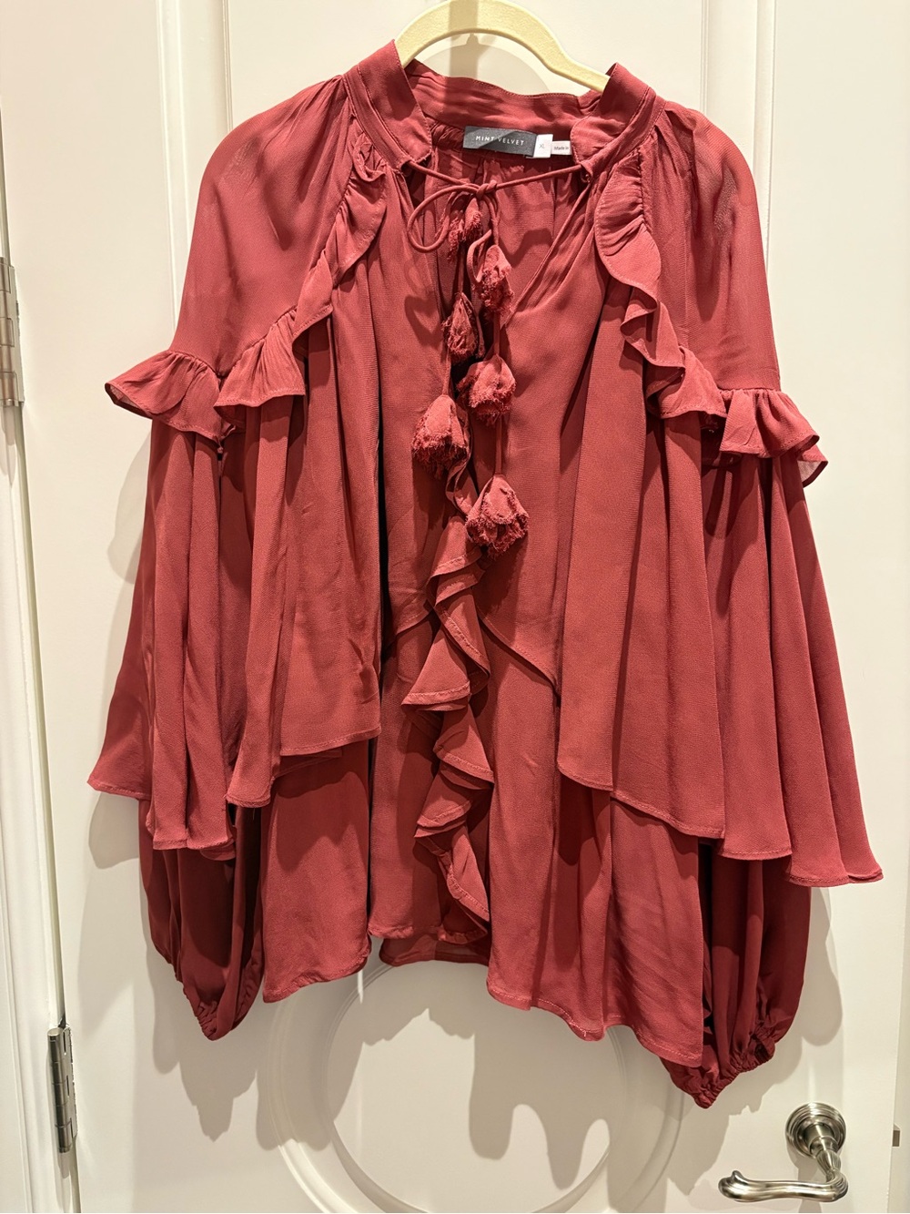 Ruffle Blouse — Dusty Rose